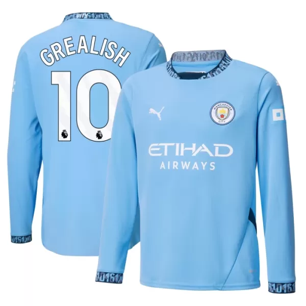 Camiseta Manga Larga Manchester City Grealish 10 Hombre Primera 24/25