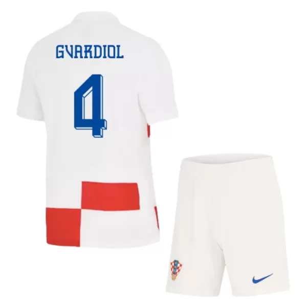 Conjunto Croacia Gvardiol 4 Niño Primera Euro 2024