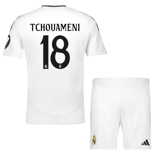 Conjunto Real Madrid Tchouameni 18 Niño Primera 24/25