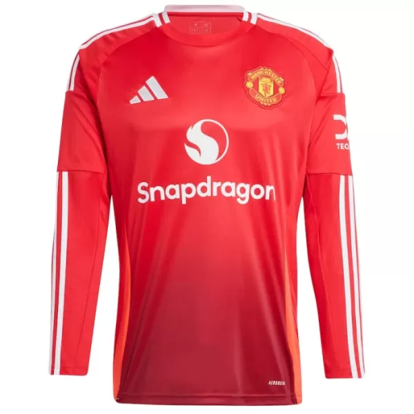 Camiseta Manga Larga Manchester United Bruno Fernandes 8 Hombre Primera 24/25