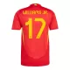 Camiseta España Williams JR 17 Hombre Primera Euro 2024