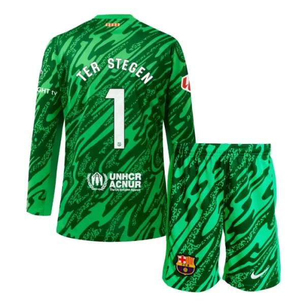 Conjunto Portero FC Barcelona Ter Stegen 1 Niño Primera 24/25 Manga Larga