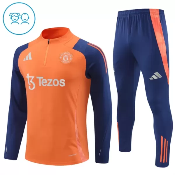 Manchester United Sudadera De Entrenamiento Niño Cremallera Cuarto 24/25 Naranja