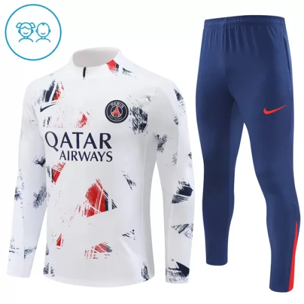 Paris Saint-Germain Sudadera De Entrenamiento Niño Cremallera Cuarto 24/25 Blanca