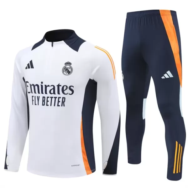 Real Madrid Sudadera De Entrenamiento Hombre Cremallera Cuarto 24/25 Blanca