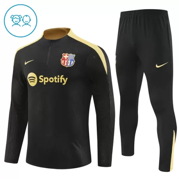 Barcelona Sudadera De Entrenamiento Niño Cremallera Cuarto 24/25 Negra