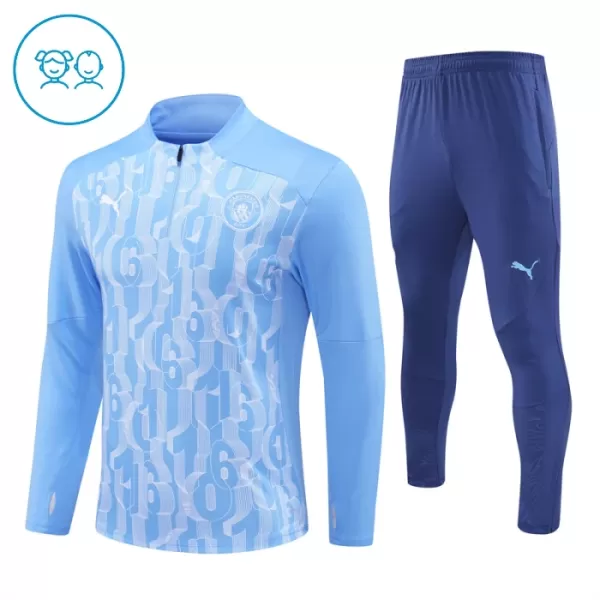 Manchester City Sudadera De Entrenamiento Niño Cremallera Cuarto 24/25 Azul