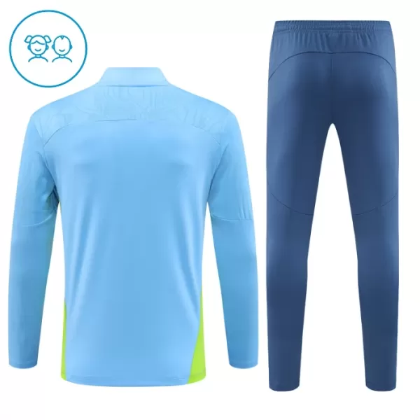 Manchester City Sudadera De Entrenamiento Niño Cremallera Cuarto 24/25 Azul