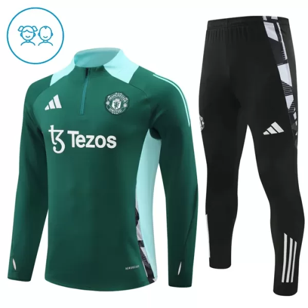 Manchester United Sudadera De Entrenamiento Niño Cremallera Cuarto 24/25 Verde