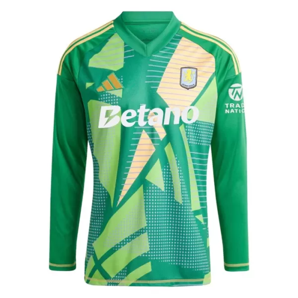 Conjunto Portero Aston Villa Niño 24/25 Verde Manga Larga