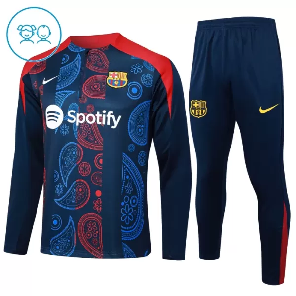 Barcelona Sudadera De Entrenamiento Niño Cremallera Cuarto 24/25 Navy