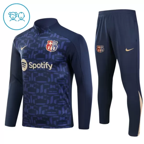 Barcelona Sudadera De Entrenamiento Niño Cremallera Cuarto 24/25 Navy