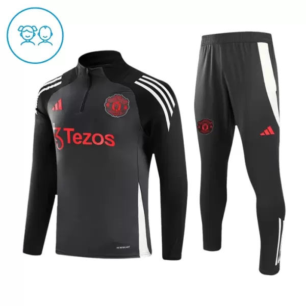 Manchester United Sudadera De Entrenamiento Niño Cremallera Cuarto 24/25 Gris