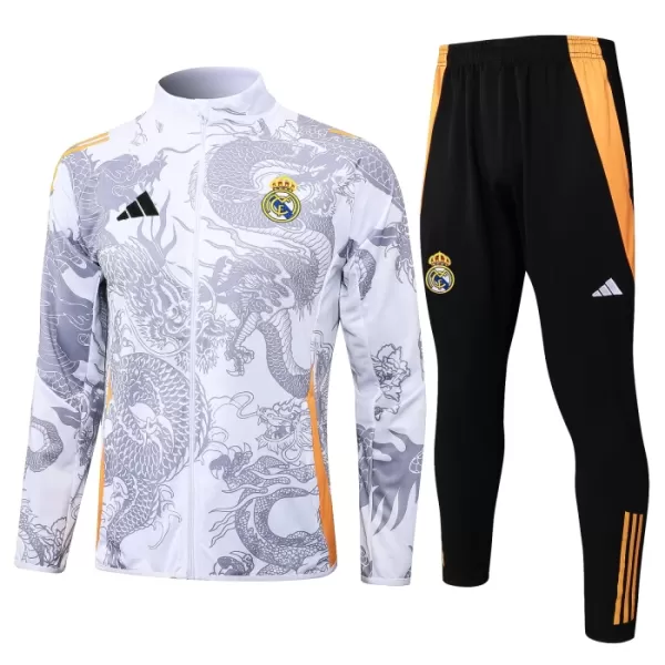 Real Madrid Dragon Conjunto De Chaqueta De Entrenamiento Hombre 24/25 Blanca